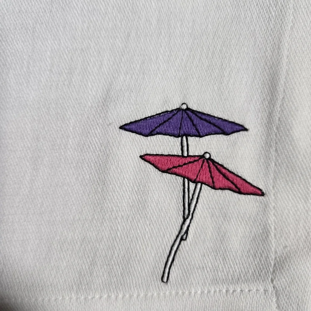 White Cocktail Napkins Set Of Six By Pier‎ 1 - Beach Umbrella Pattern 10